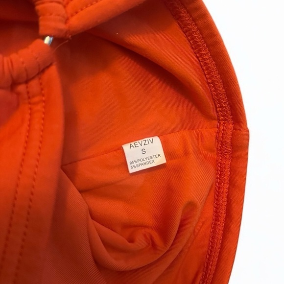 Women’s Orange Ring Gathered Crop Top V-Neck Sleeveless Small - Picture 5 of 9